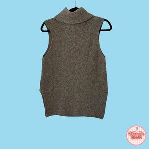 Community x Aritzia - Wool Blend Turtleneck Sweater Vest in Taupe / Gray